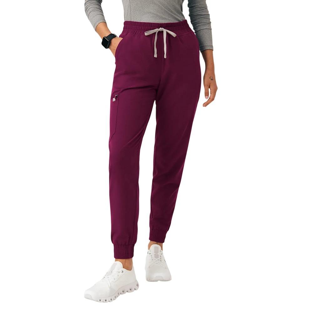 FIGS Zamora Jogger‎ Scrub Pants Maroon Burgundy Technical Collection SMALL